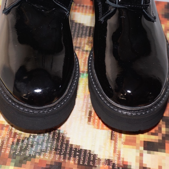 NEW Jeffrey Campbell AGIRA Black patent Combat Boots - Picture 4 of 4